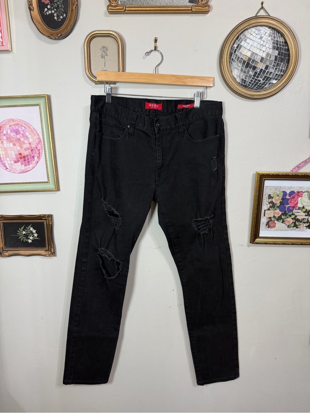GUESS Jeans Black Ripped Modern Skinny Jeans